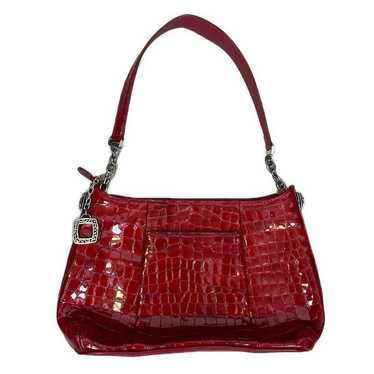 Brighton Monroe Embossed Croc Red Patent Leather O