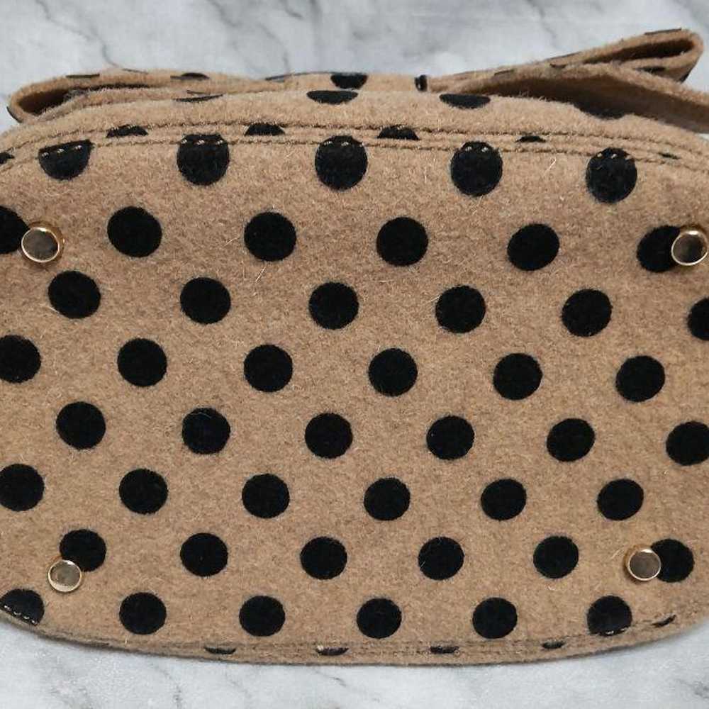 Kate Spade Handbag Ribbon Motif Dot Felt Tote Bei… - image 3