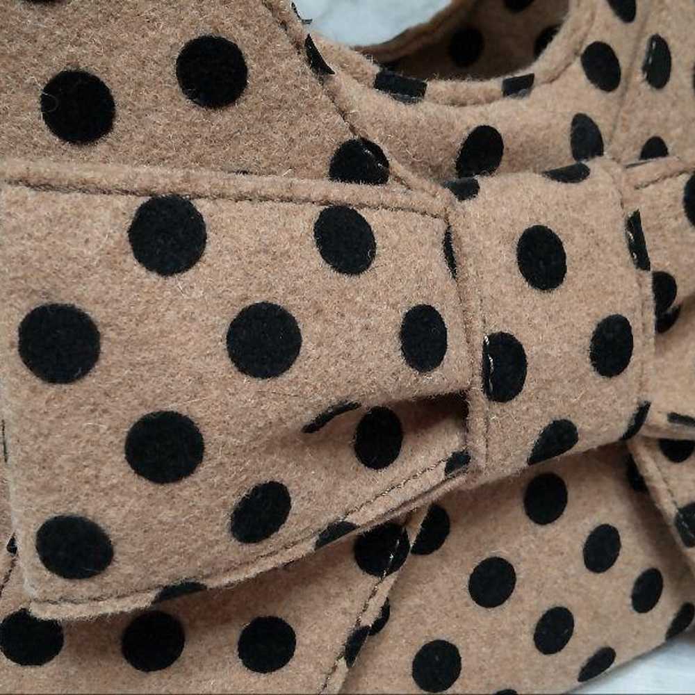 Kate Spade Handbag Ribbon Motif Dot Felt Tote Bei… - image 4