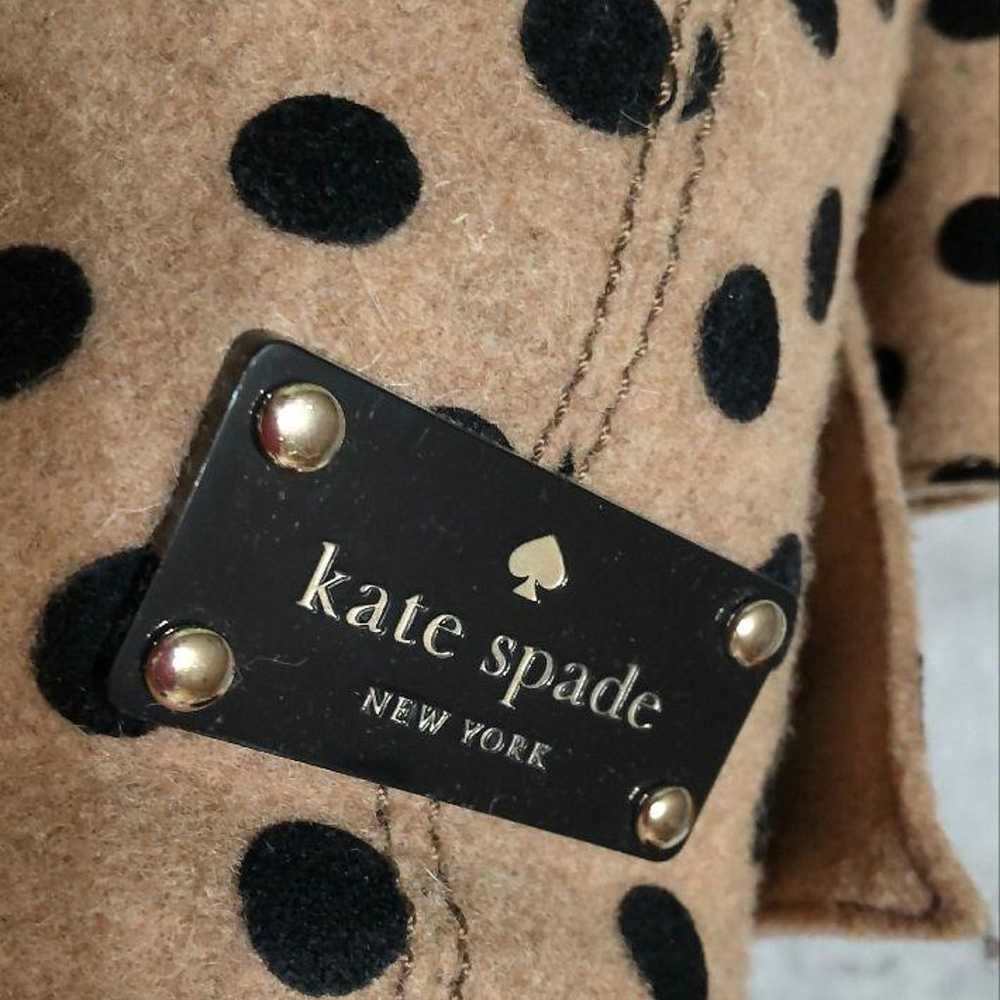 Kate Spade Handbag Ribbon Motif Dot Felt Tote Bei… - image 8