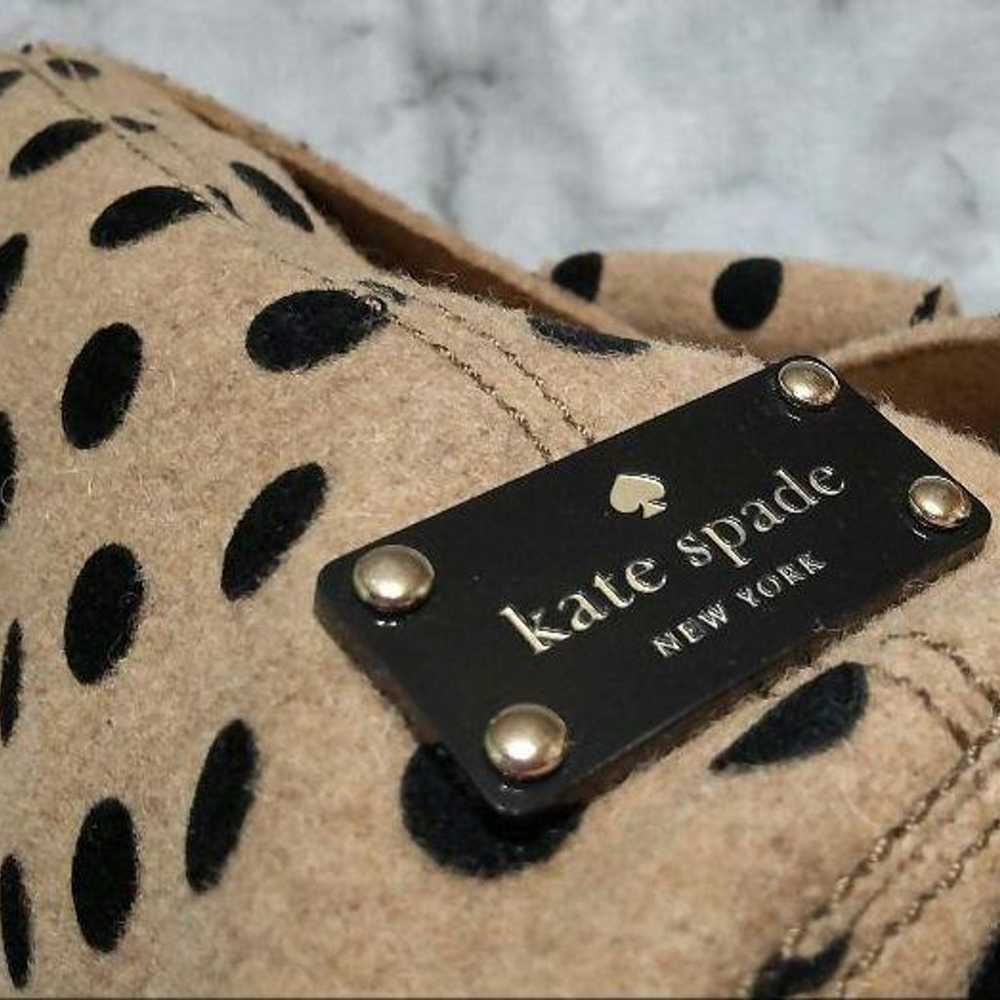 Kate Spade Handbag Ribbon Motif Dot Felt Tote Bei… - image 9