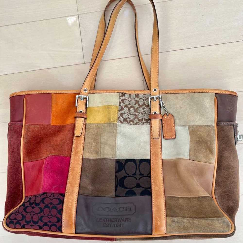 COACH Multicolor Patchwork Tote Bag - image 1