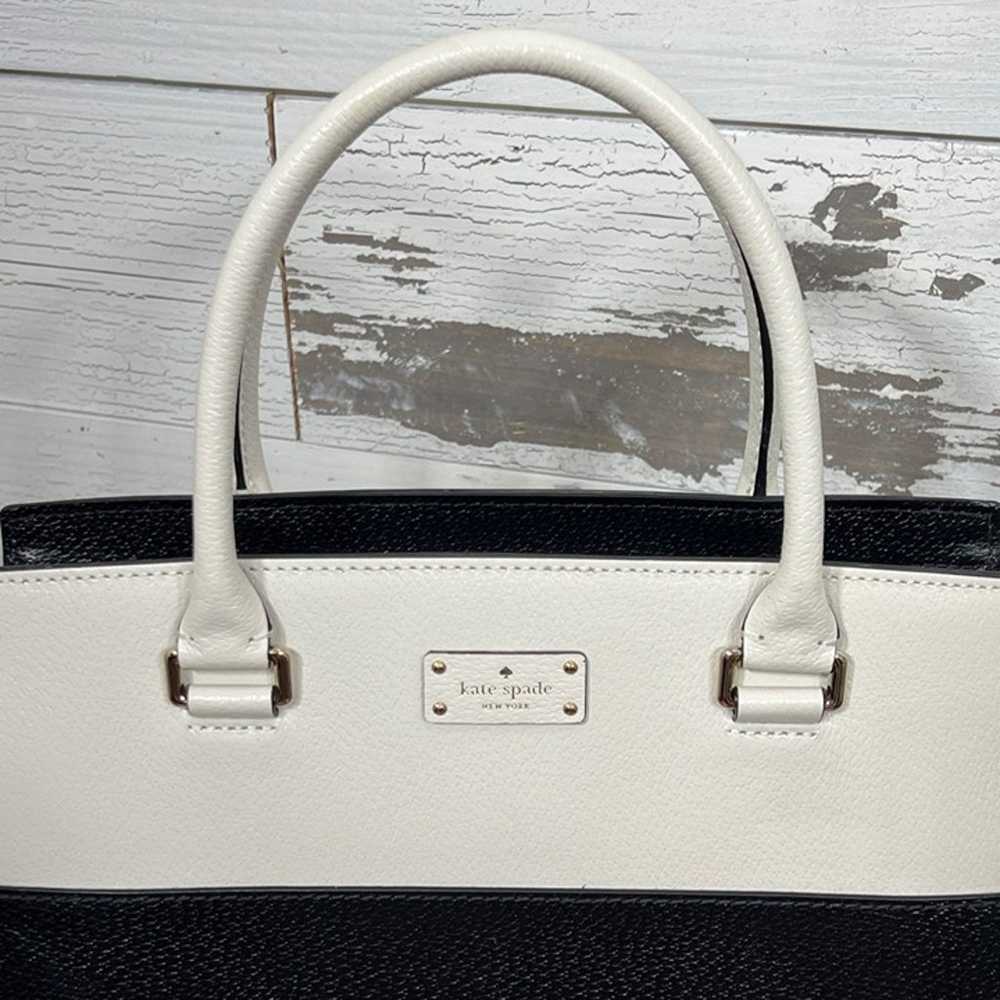 KATE SPADE Grove Street Lana Satchel Black/Cream … - image 2