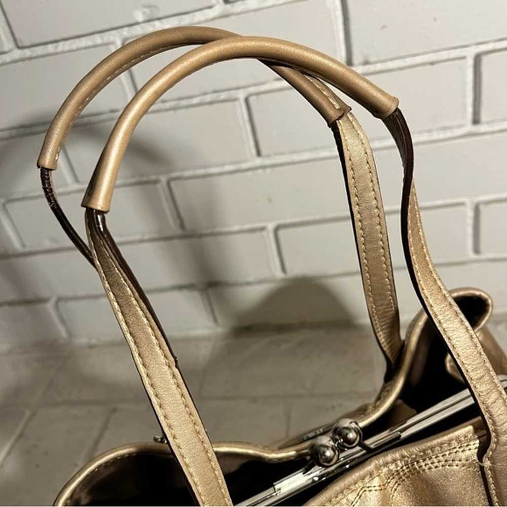 Coach Signature Kiss Lock Metallic Gold Bag - Rar… - image 4