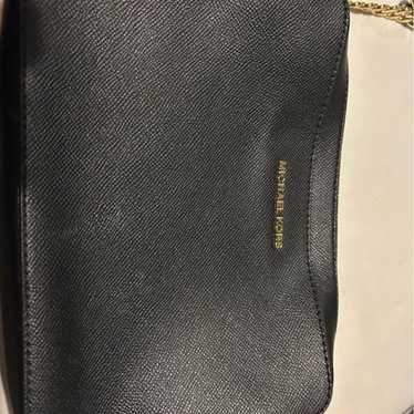 Michael kors jet black leather purse - image 1