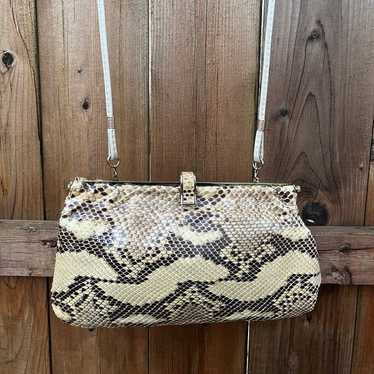 Vintage Pure Snakeskin Clutch with Strap, Hala Bag - image 1