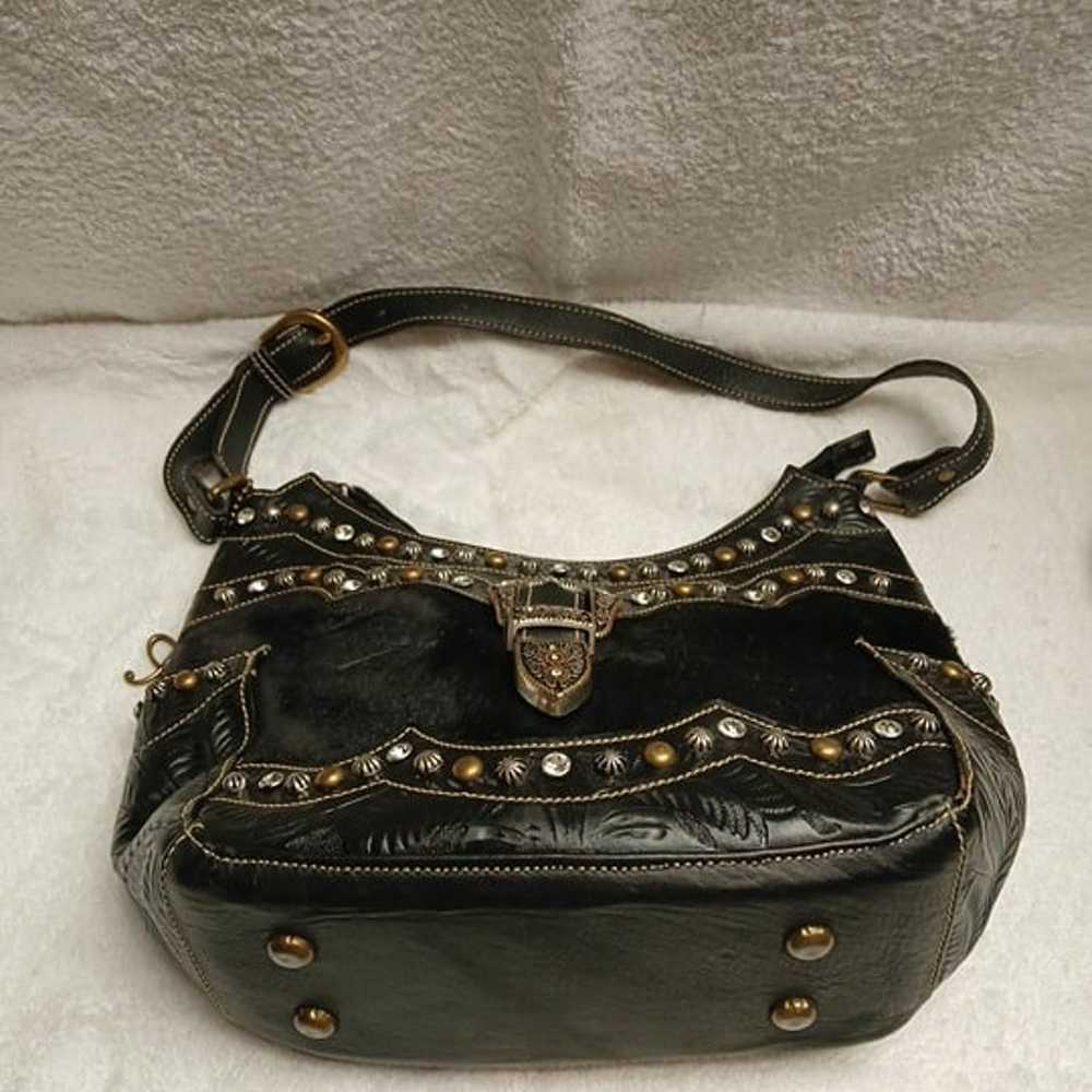 AMERICAN WEST Black Western Handbag Shoulder Bag … - image 2