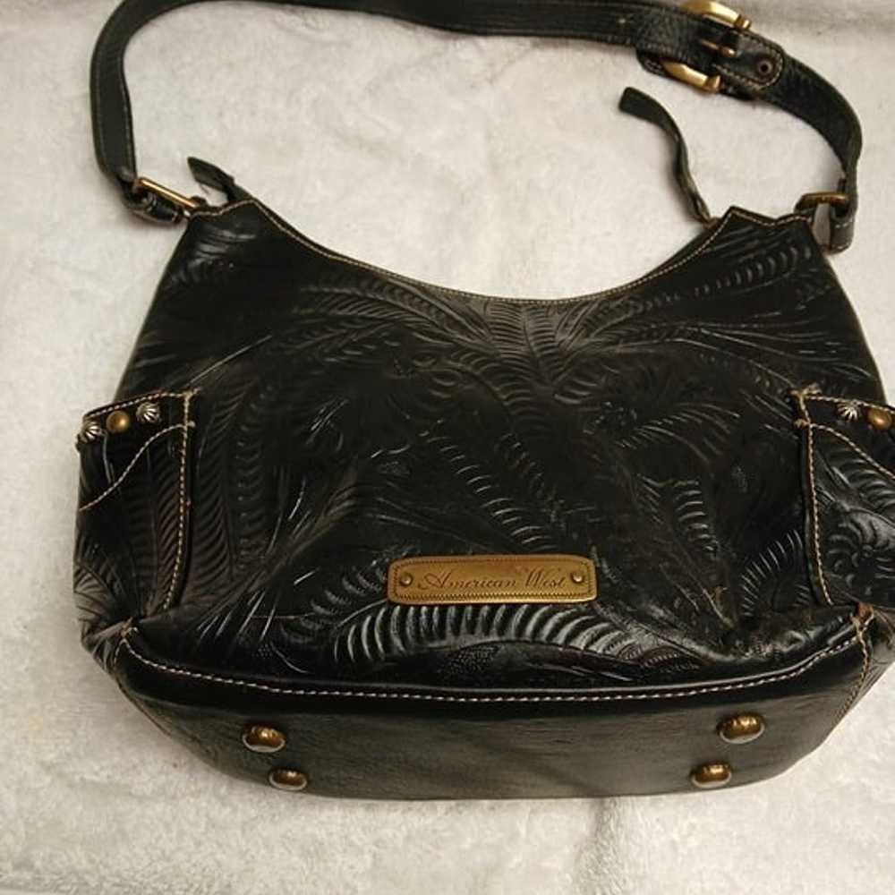 AMERICAN WEST Black Western Handbag Shoulder Bag … - image 4