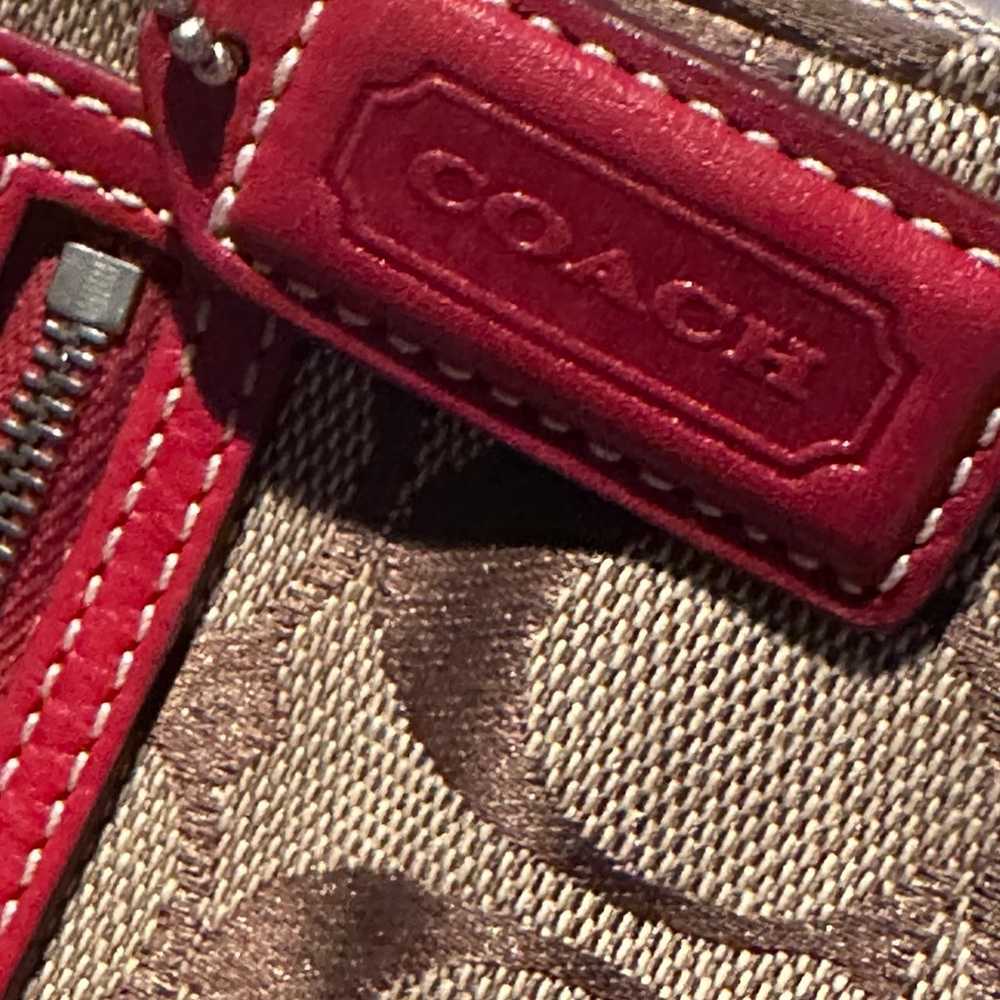 Vintage red and tan COACH camera bag crossbody pu… - image 3