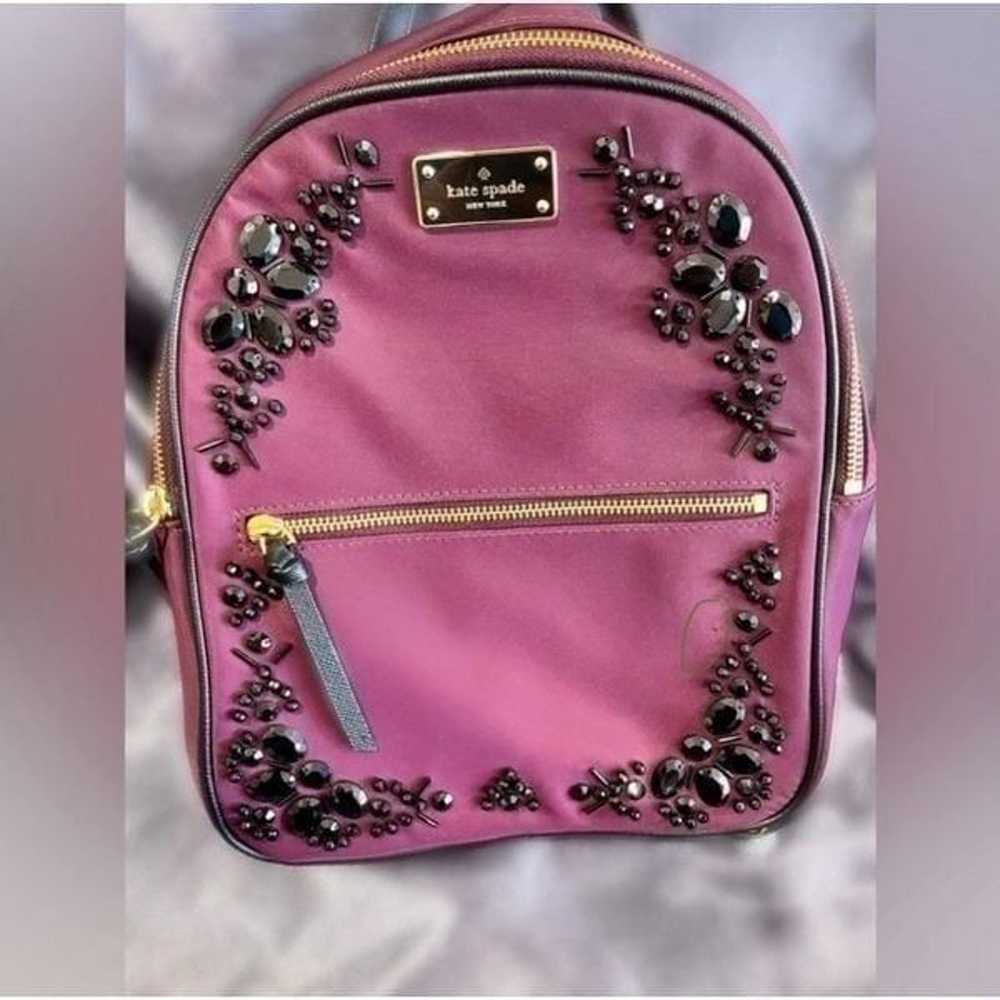 Kate Spade Purple Jeweled Backpack Purse - image 3