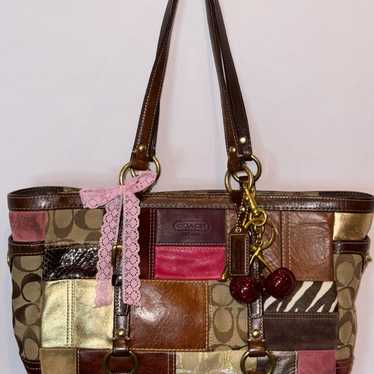 Vintage Coach Patchwork Tote Bag