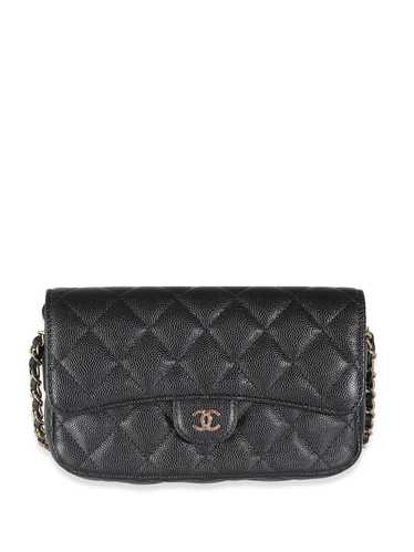 CHANEL Pre-Owned diamond-quilted phone holder - Bl