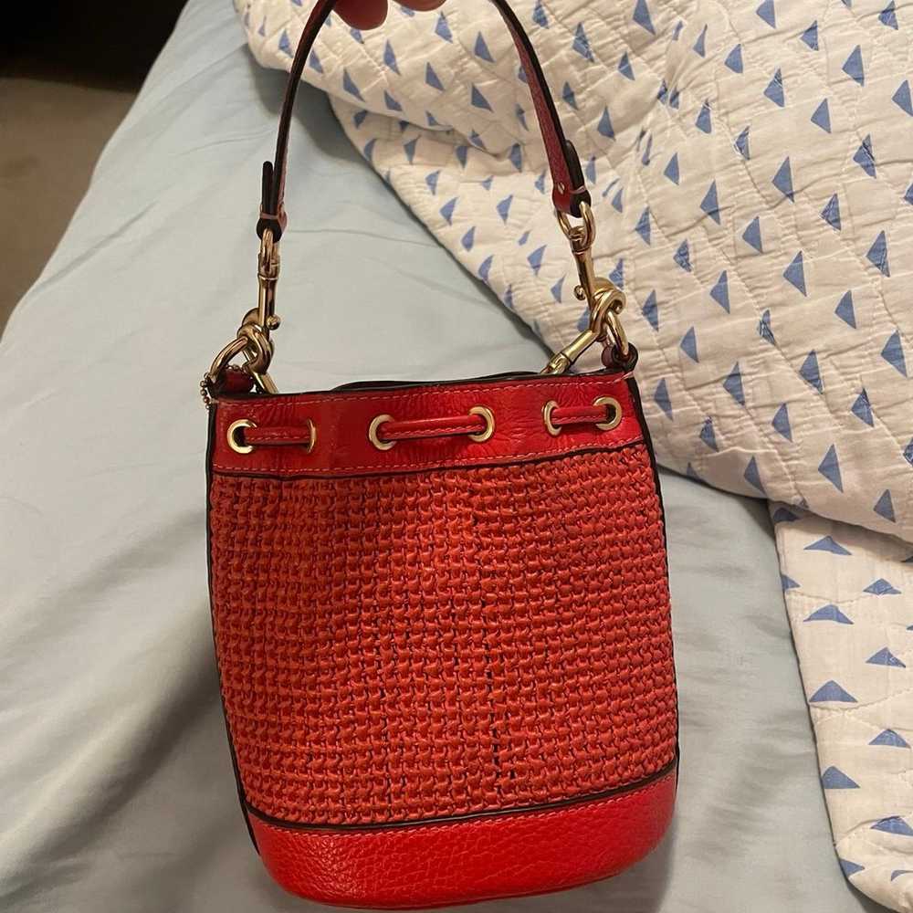 Mini Red Coach bucket bag - image 2