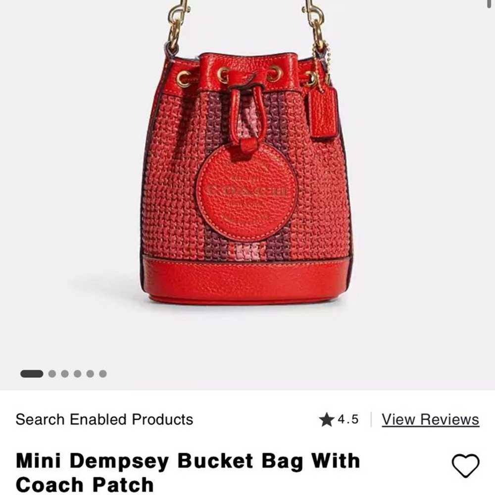 Mini Red Coach bucket bag - image 9