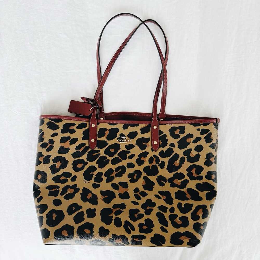 Coach leopard cheetah tote purse - image 1