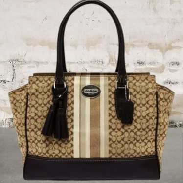 Coach Legacy Signature Stripe Candace Carryall Sat