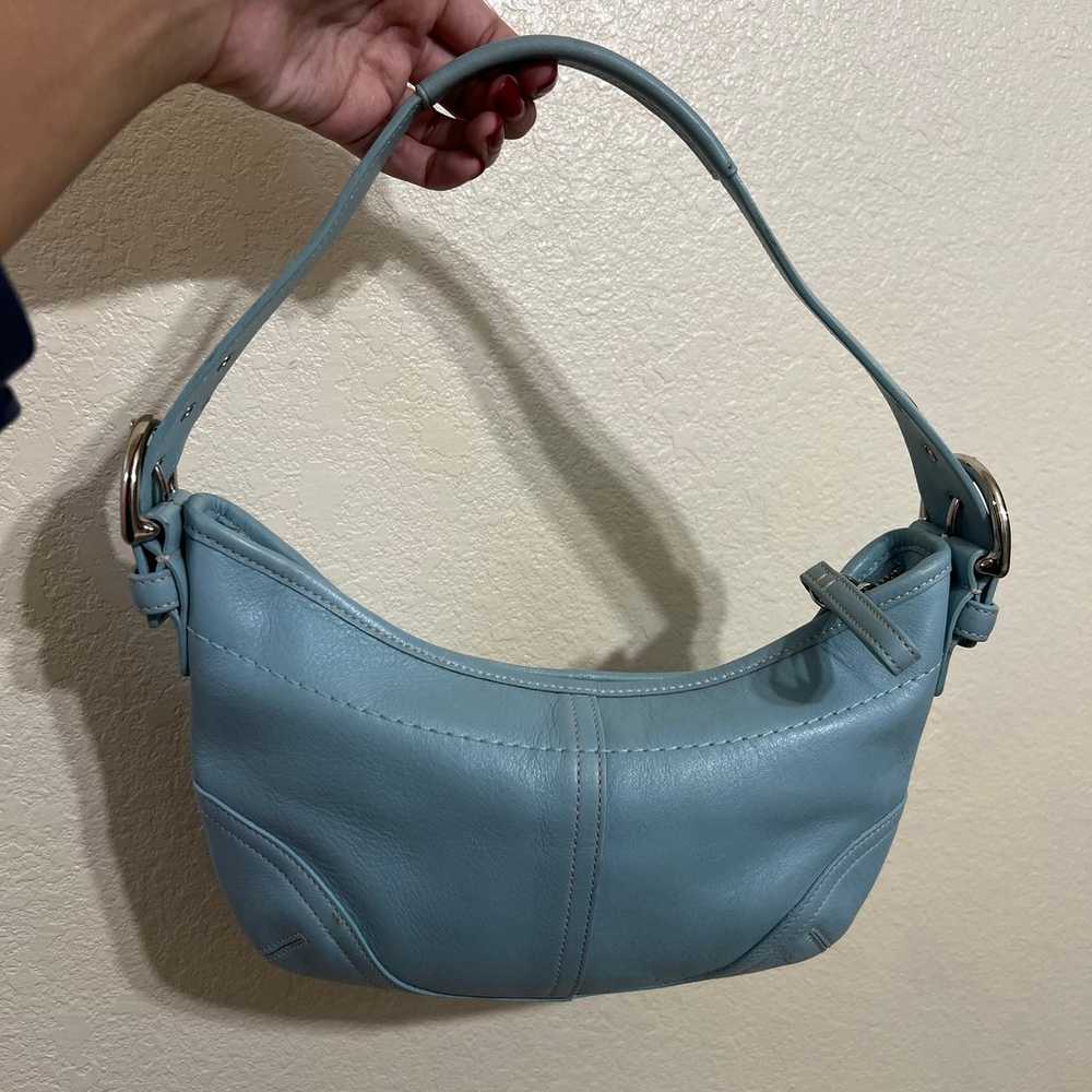 y2k Coach soho small light blue shoulder bag - image 3