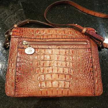 Brahmin crossbody croc leather crossbody bag