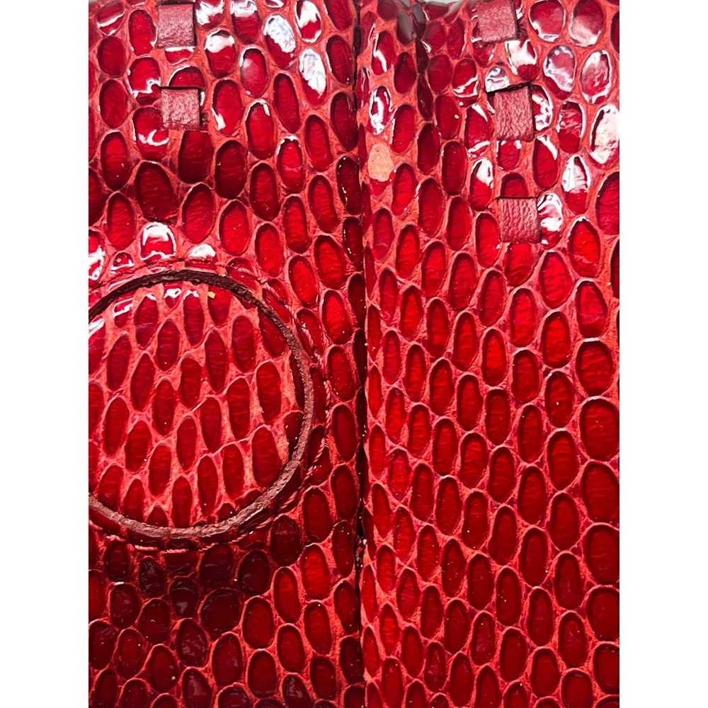 Brighton Red Patent Leather Mock Snake Skin Shoul… - image 9