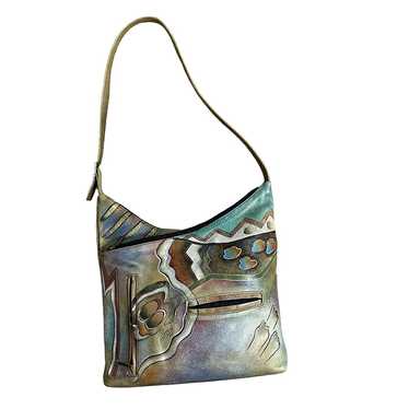 ANUSCHKA  GENUINE  LEATHER  HAND PAINTED HOBO BAG - image 1