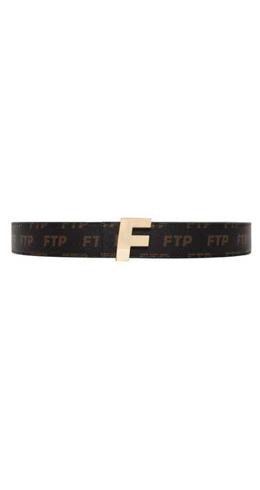 Fuck The Population FTP Logo Repete Belt Brown Gol