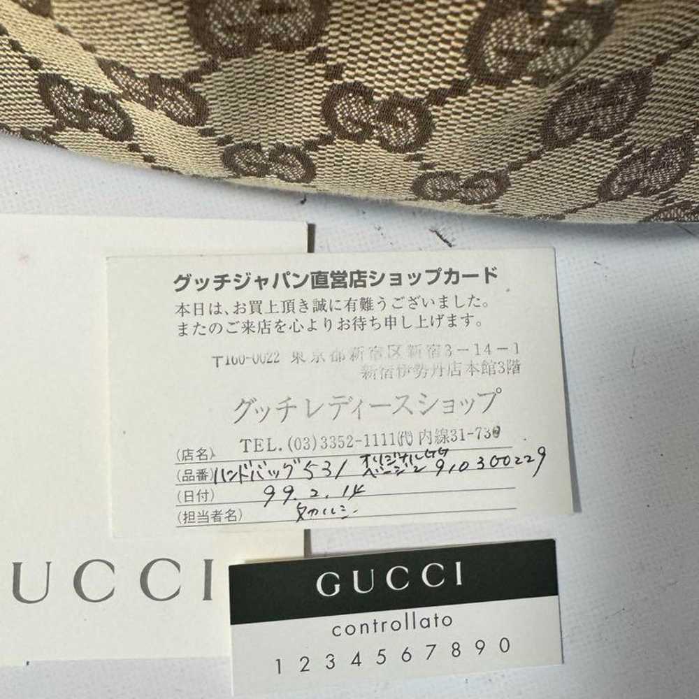 GUCCI Bamboo Black GG Canvas Handbag - image 9