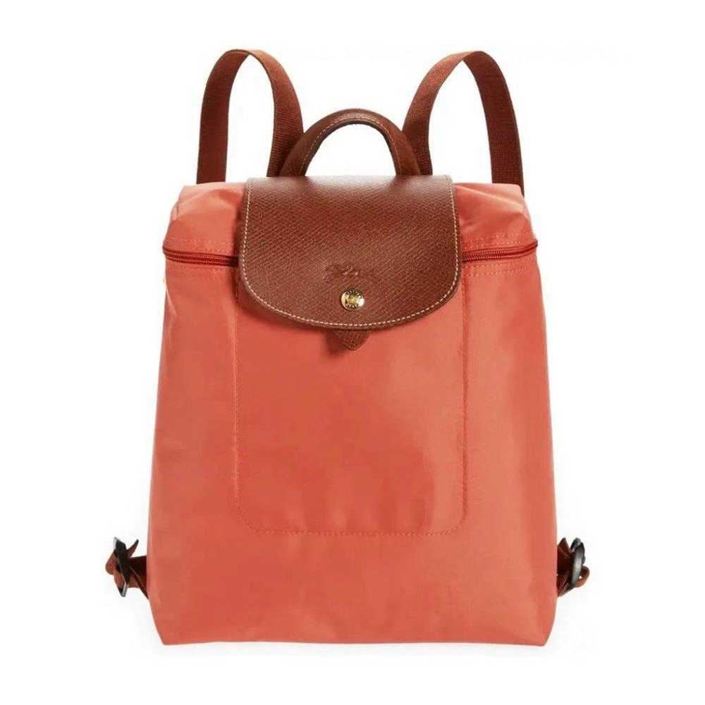 NWT LONGCHAMP Le Pliage Nylon Backpack BLUSH Oran… - image 1