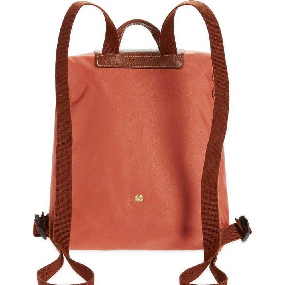 NWT LONGCHAMP Le Pliage Nylon Backpack BLUSH Oran… - image 3