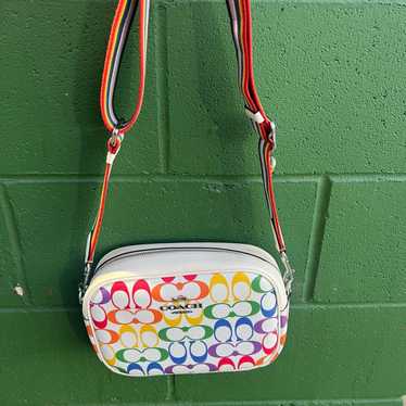 NEW COACH RAINBOW SIGNATURE JAMIE CROSSBODY CAMERA