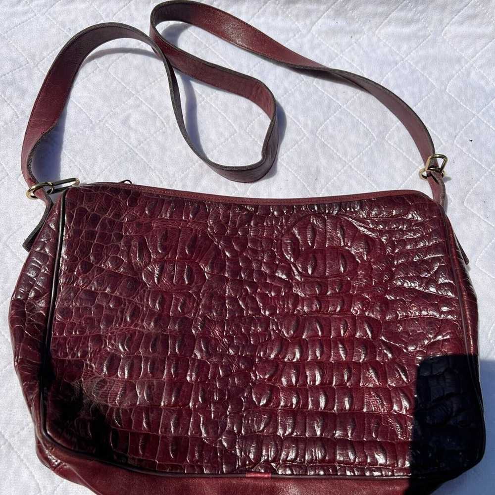 Etienne Aigner Burgundy Leather Purse Shoulder Ba… - image 2