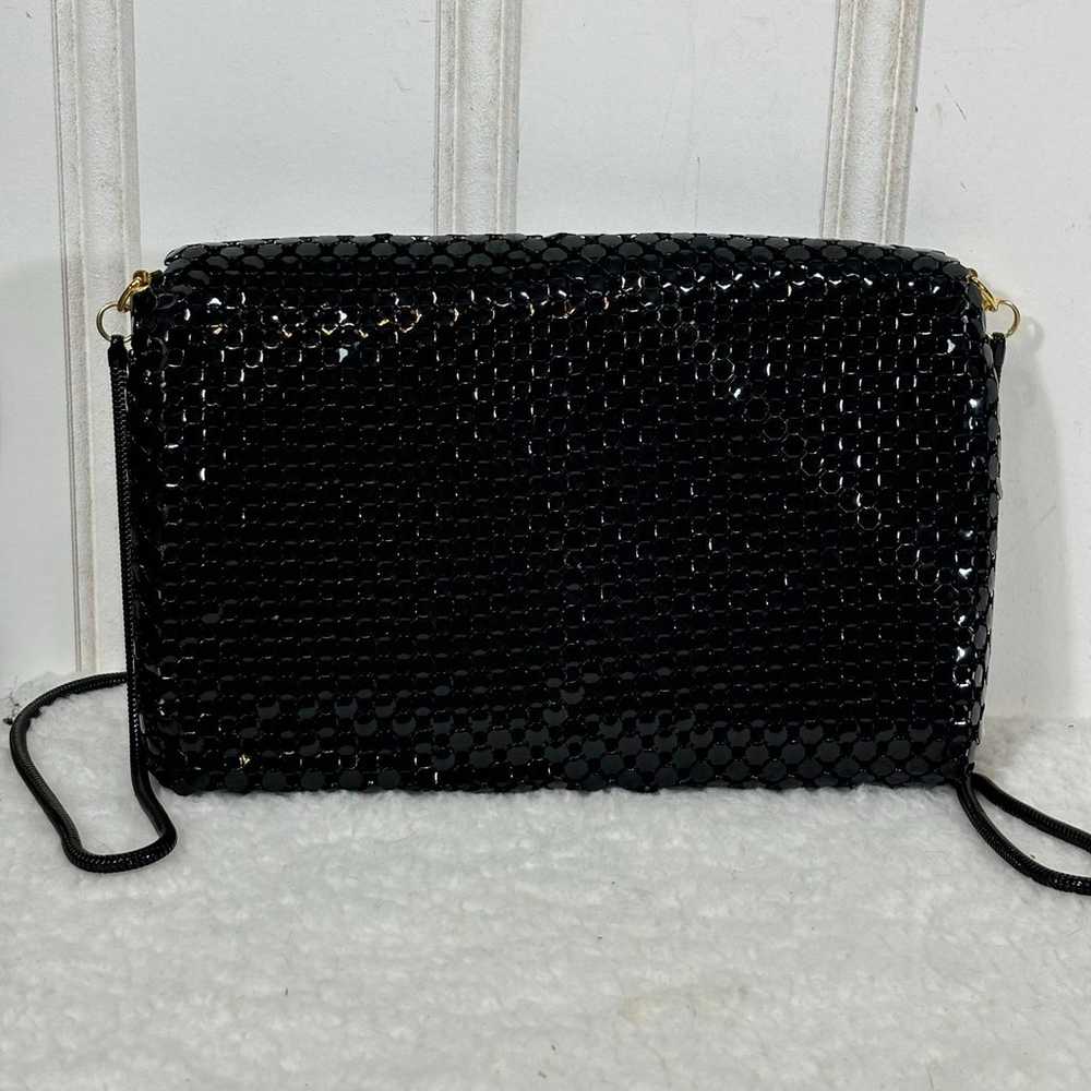 80s Vintage Black Metal Mesh Purse Retro Evening … - image 2