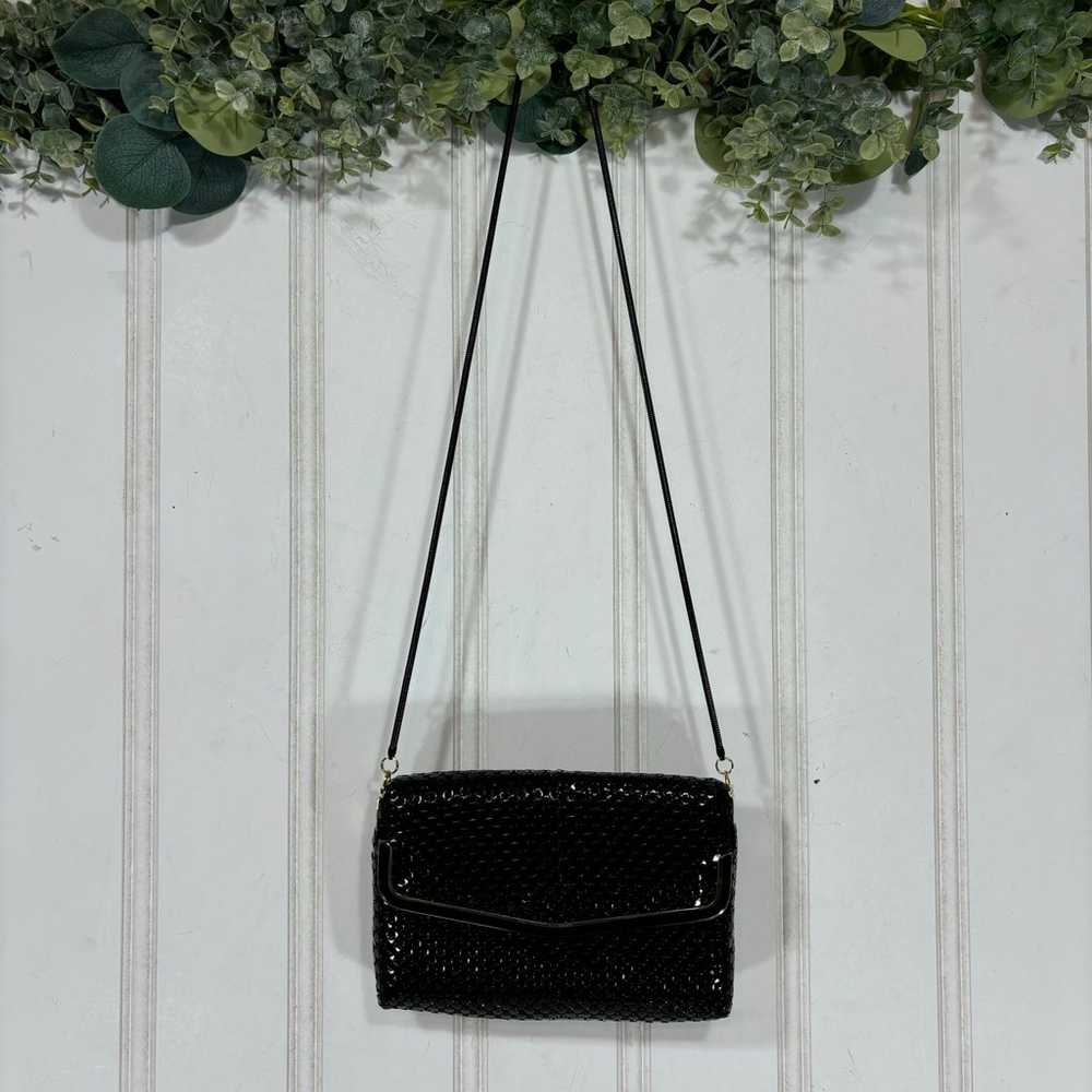 80s Vintage Black Metal Mesh Purse Retro Evening … - image 3