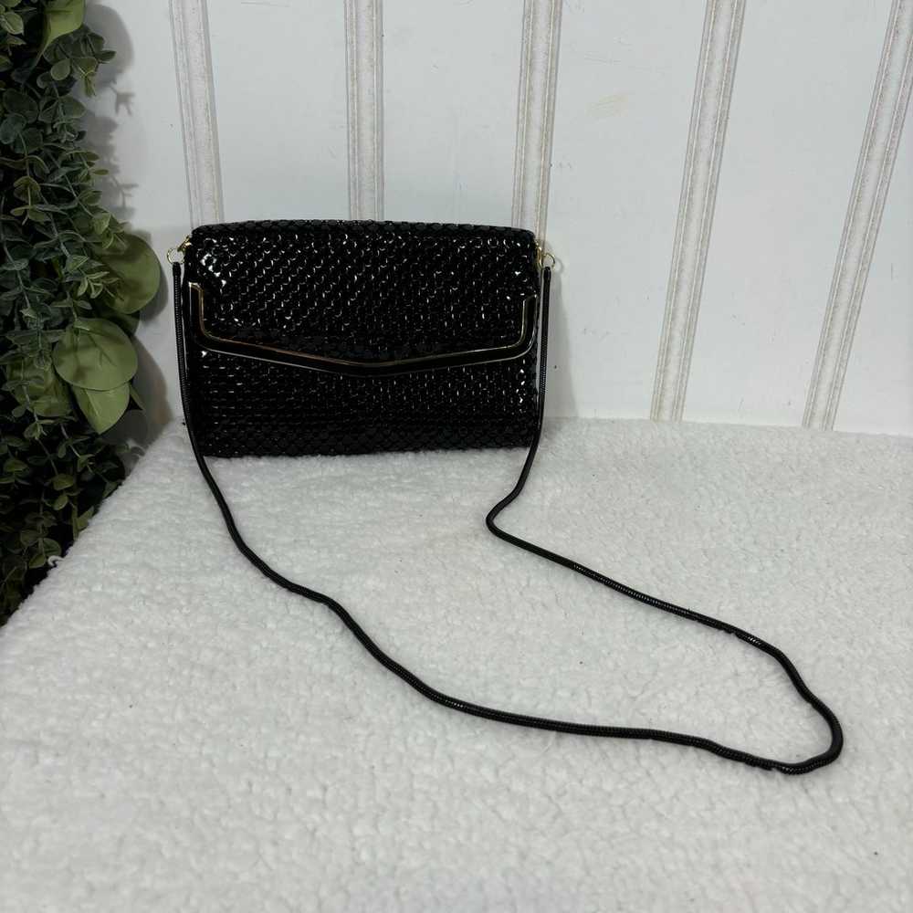 80s Vintage Black Metal Mesh Purse Retro Evening … - image 5