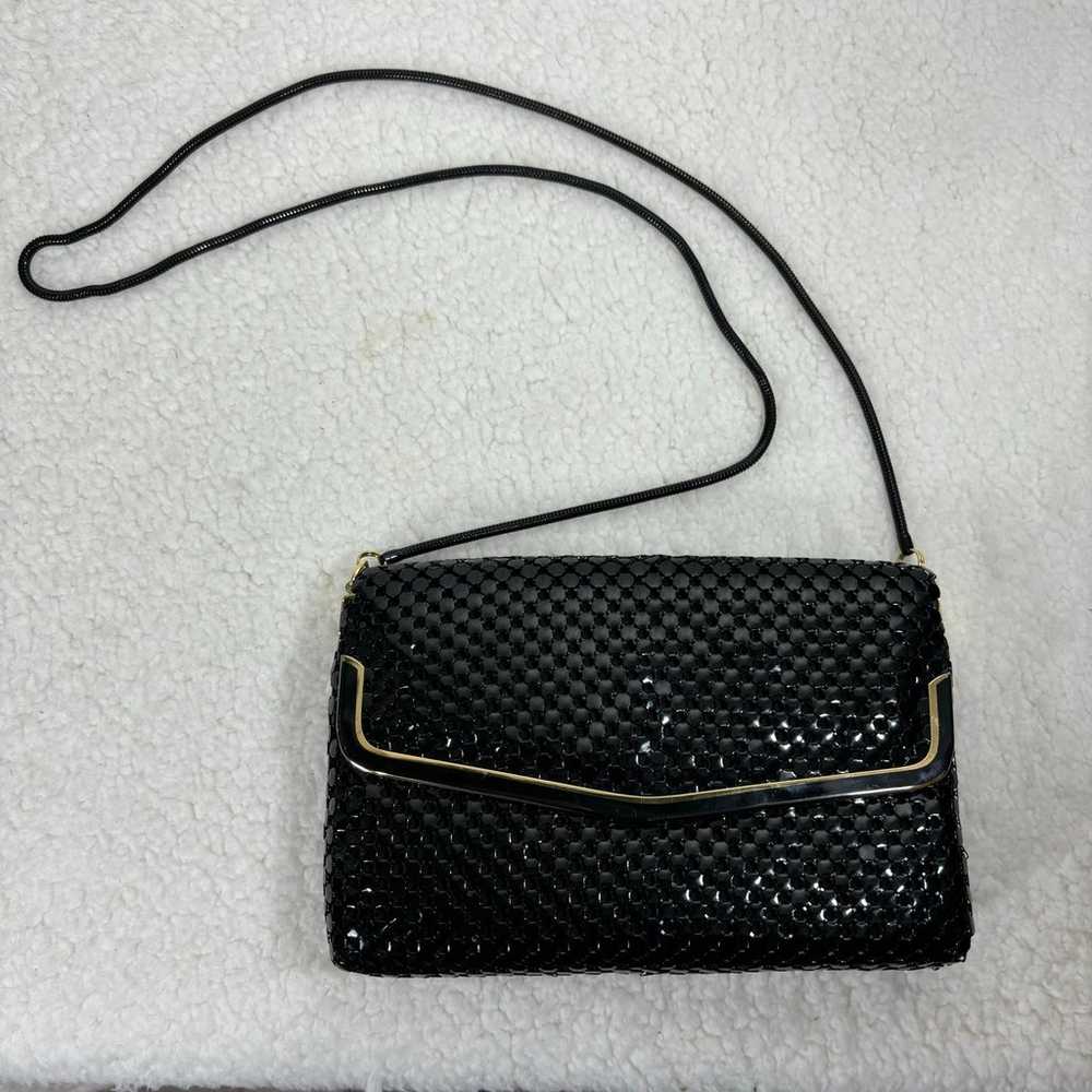 80s Vintage Black Metal Mesh Purse Retro Evening … - image 6