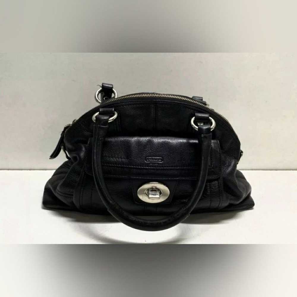 COACH F15693 Black Leather Turnlock Domed Shoulde… - image 1