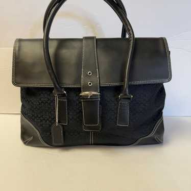 Coach Signature Black and Canvas Tote Bag