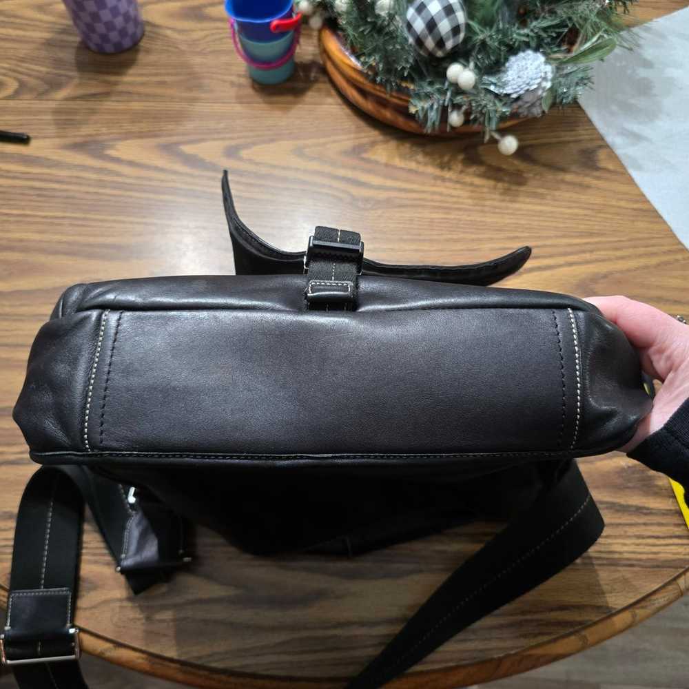 COACH BLACK LEATHER MESSENGER PURSE BAG UNISEX ME… - image 10