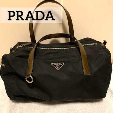 PRADA Nylon Mini Boston Bag with Triangle Logo Han