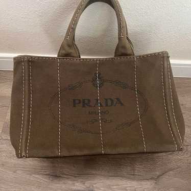 PRADA Brown Canvas Tote Bag