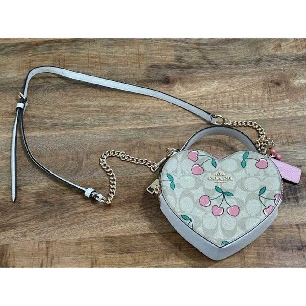 Coach Heart Shaped Crossbody Signature Cherry Pri… - image 2