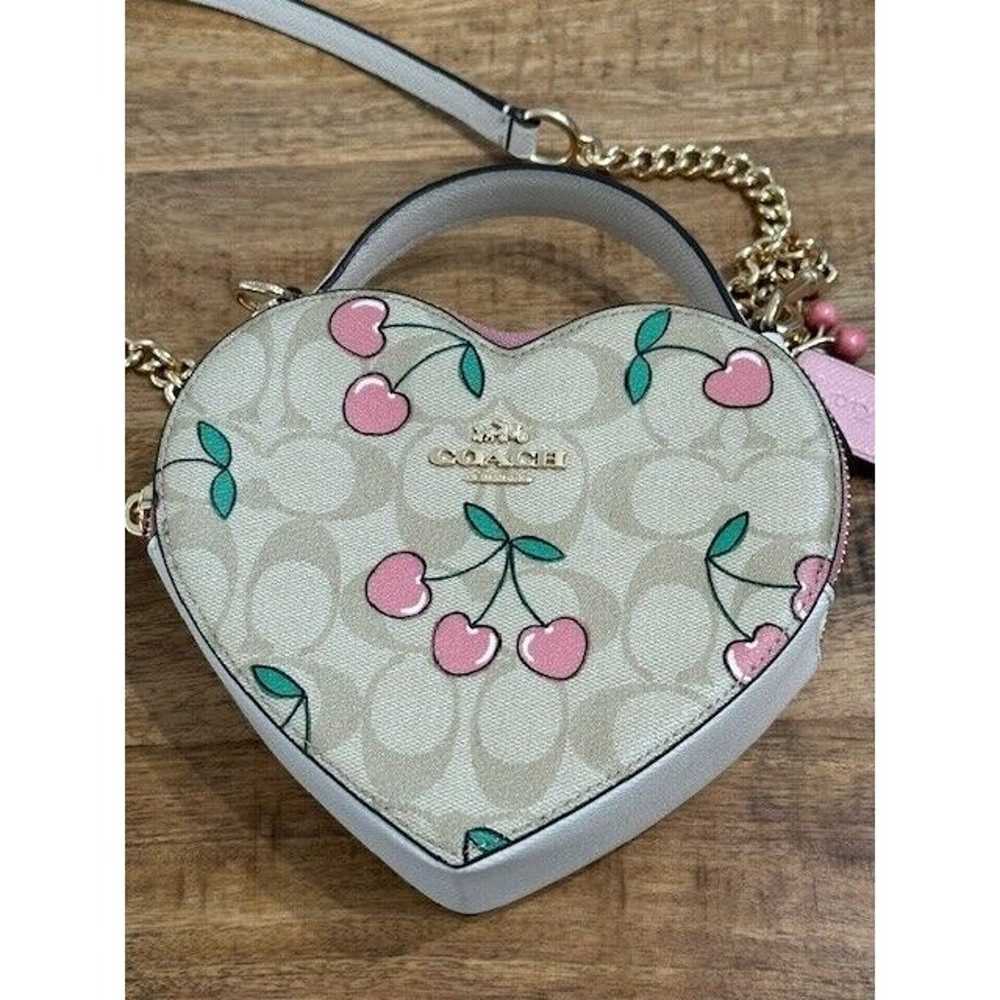 Coach Heart Shaped Crossbody Signature Cherry Pri… - image 3