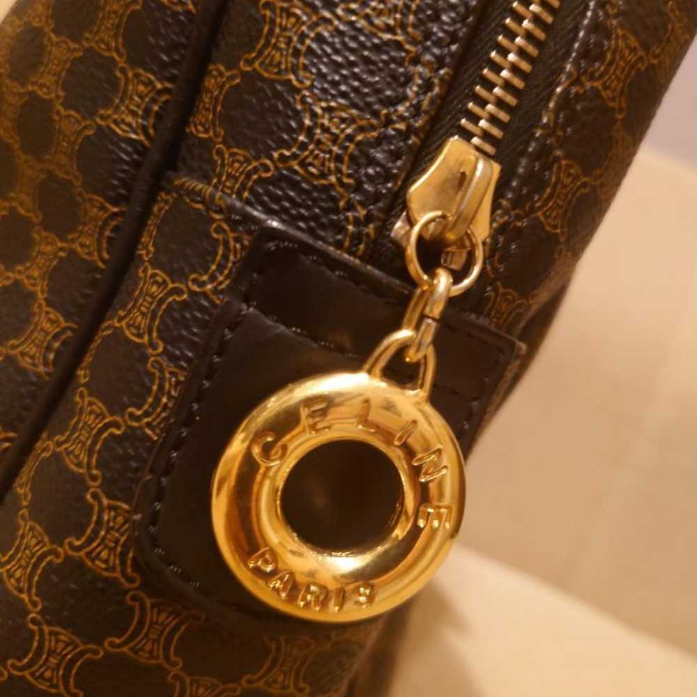 Celine Circle Logo Black Macadam Handbag Mini Bos… - image 5