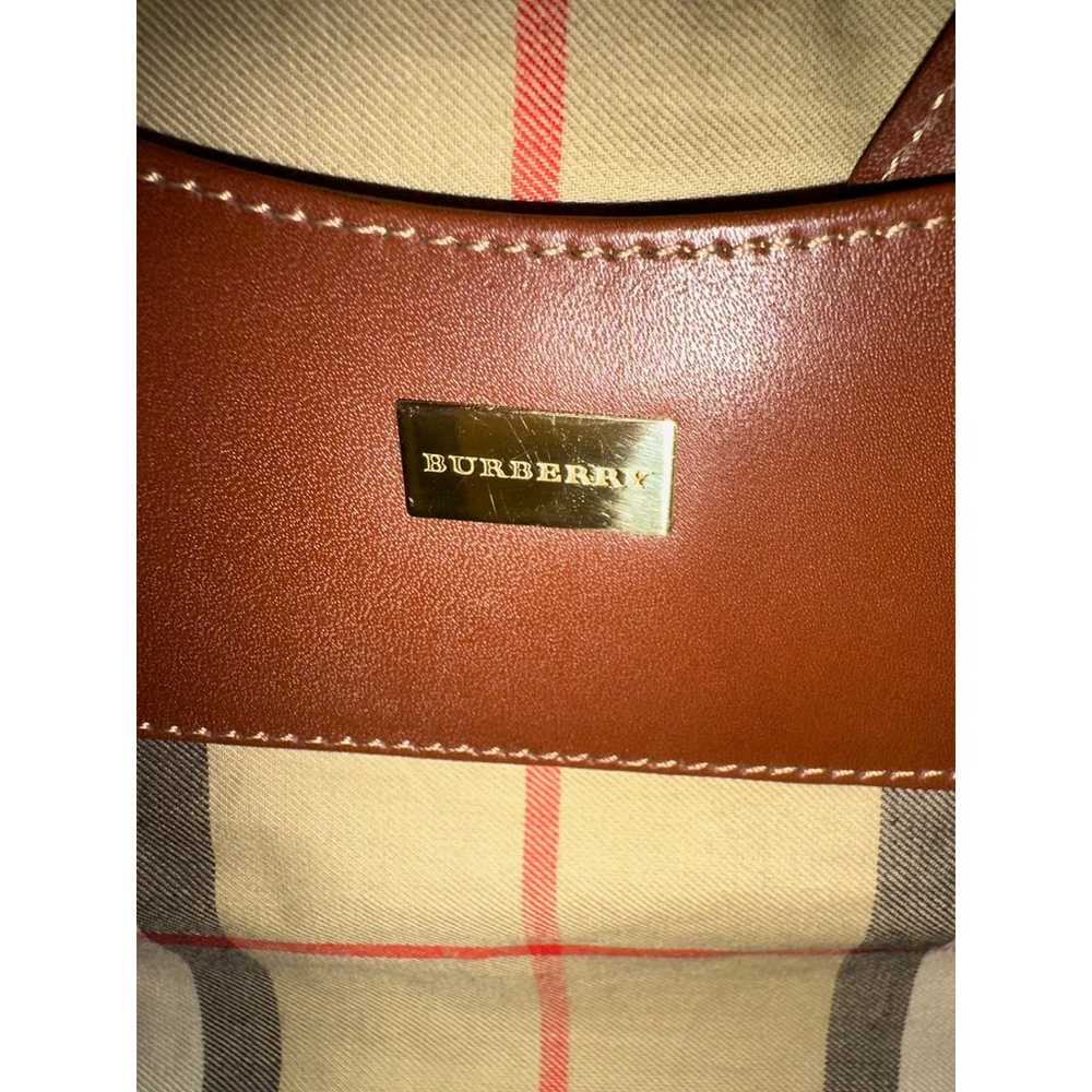 Burberry Chestnut Leather Mini Tote with Logo Cha… - image 11