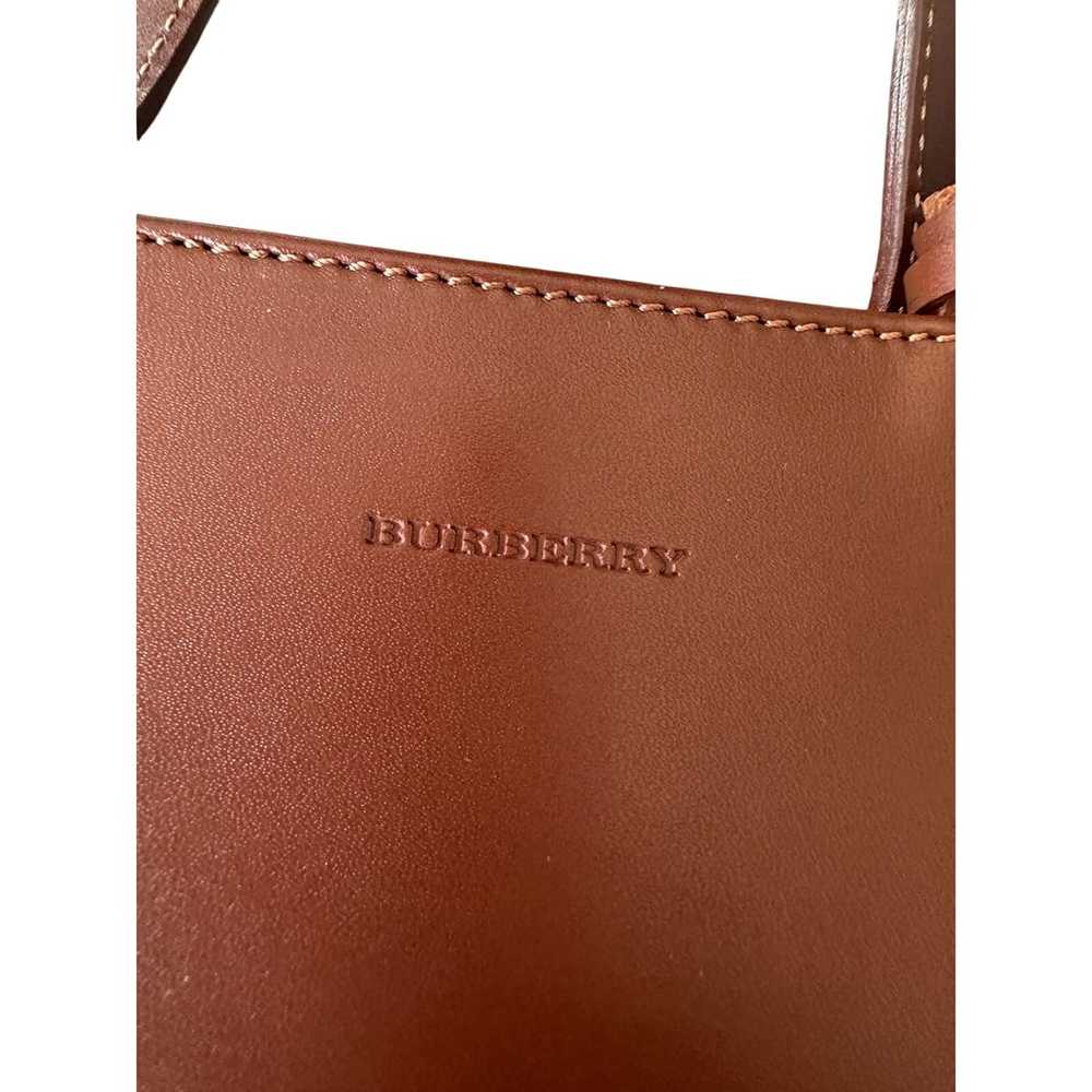 Burberry Chestnut Leather Mini Tote with Logo Cha… - image 12