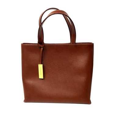 Burberry Chestnut Leather Mini Tote with Logo Cha… - image 1