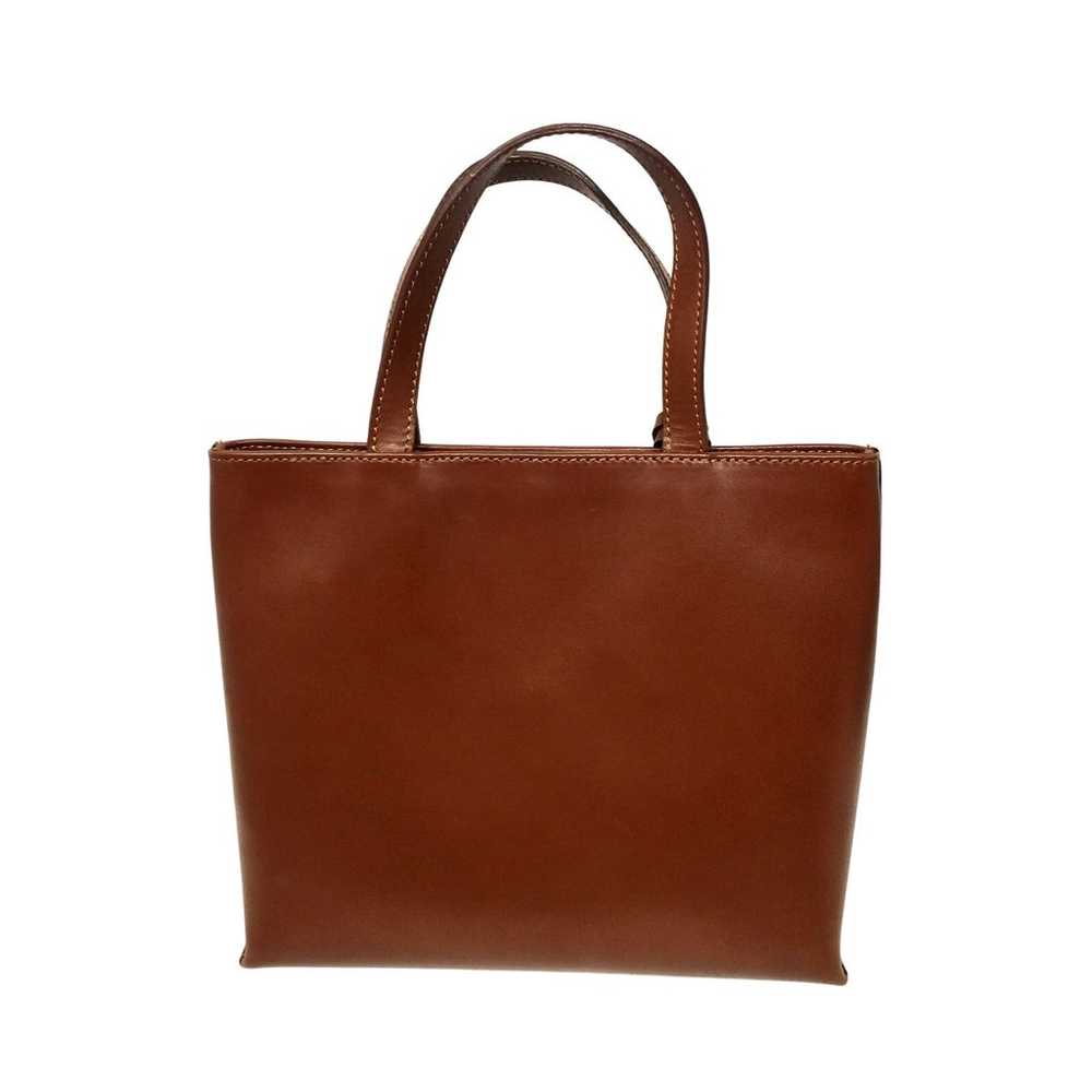 Burberry Chestnut Leather Mini Tote with Logo Cha… - image 2