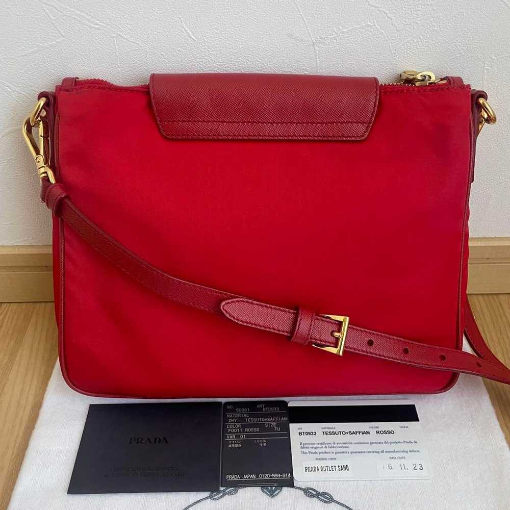 Pristine condition PRADA shoulder bag in red with… - image 12