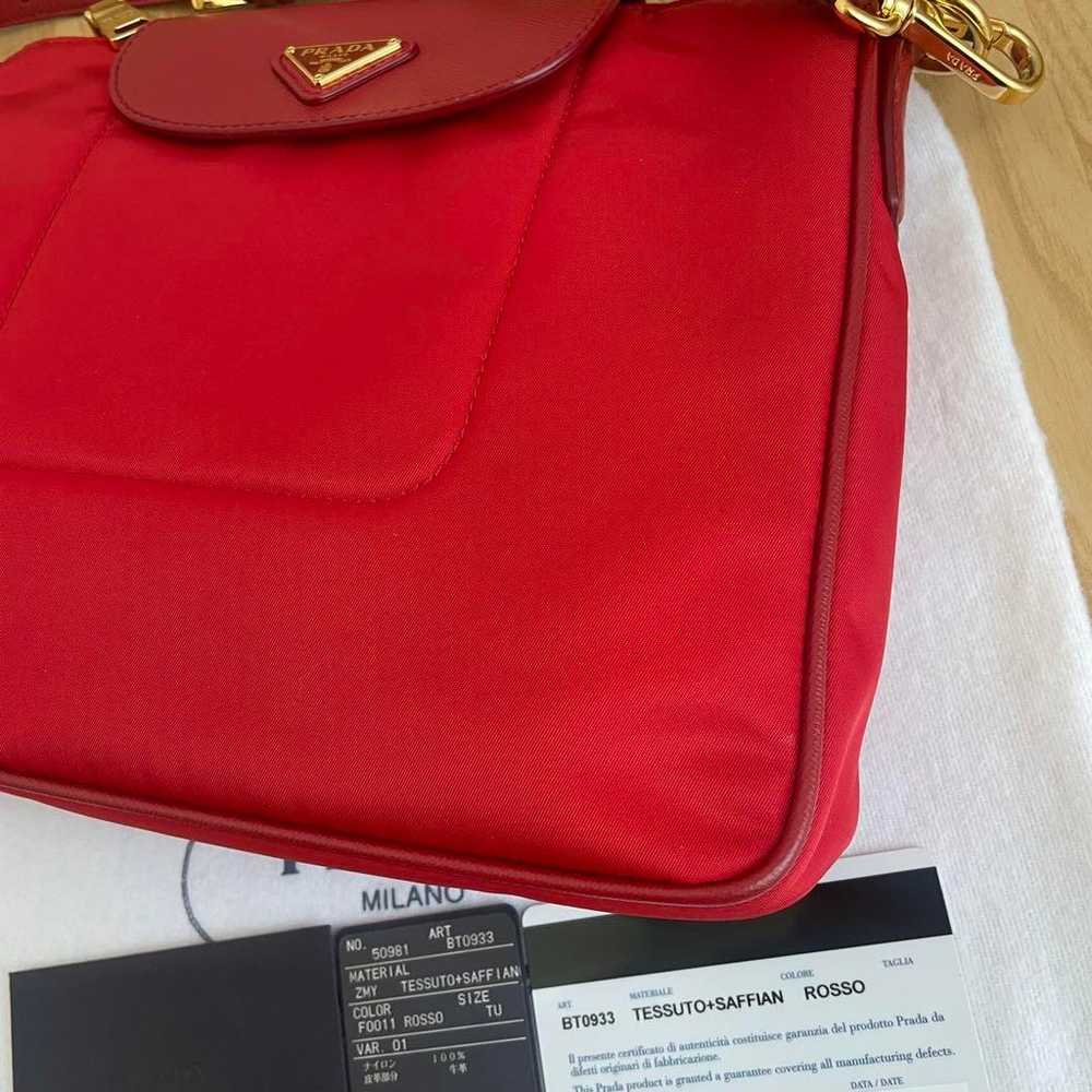 Pristine condition PRADA shoulder bag in red with… - image 4