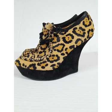 L.A.M.B Leopard Print Brown Black Pony Hair  Lace… - image 1