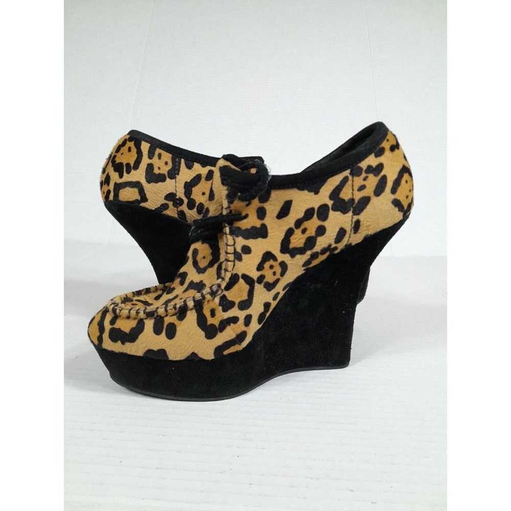 L.A.M.B Leopard Print Brown Black Pony Hair  Lace… - image 9